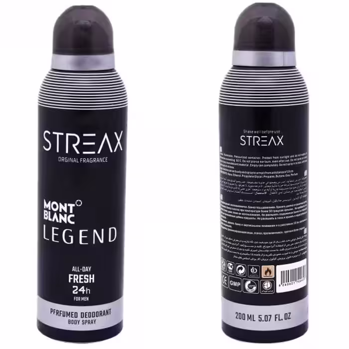 اسپری بدن استریکس مدل Mone Black Legend  حجم 200 میلی لیتر