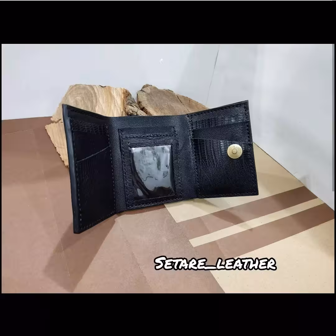 کیف پول جیبی دستساز با چرم طبیعی