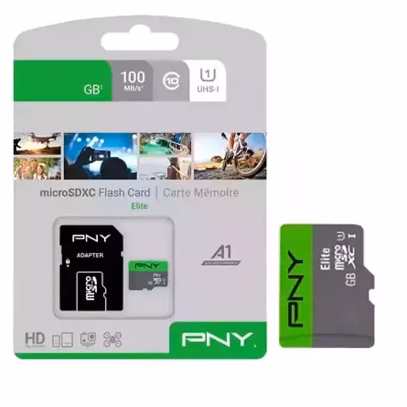 کارت حافظه microSDHC پی ان وای مدل Elite کلاس 10 استاندارد UHS-I U1 سرعت 100MBs ظرفیت 16 گیگابایت به همراه آداپتور SD