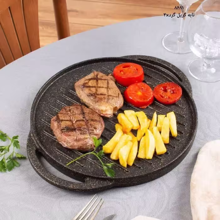 تابه گریل چدنی گرد ریور کد 8681 بسته 1 عددی