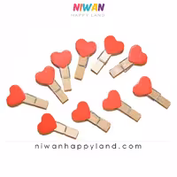 گیره چوبی قلبی 10عددی