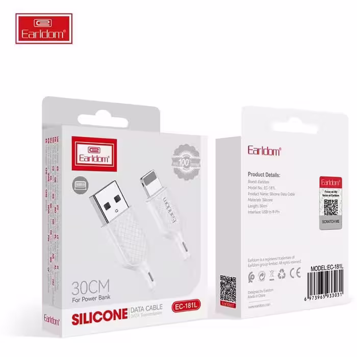 کابل شارژ یو اس بی به لایتنینگ EARLDOM EC-181L