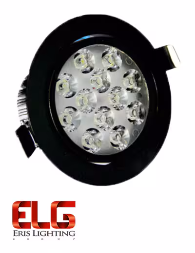 چراغ سقفی توکار ال ای دی 12 وات فرم مشکی