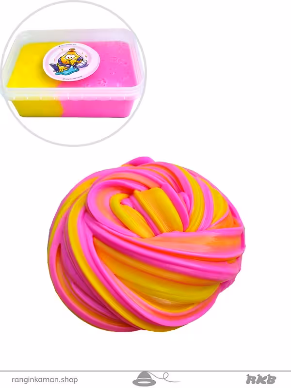 ژل بازی آدامسی 2 رنگ زرد-صورتی