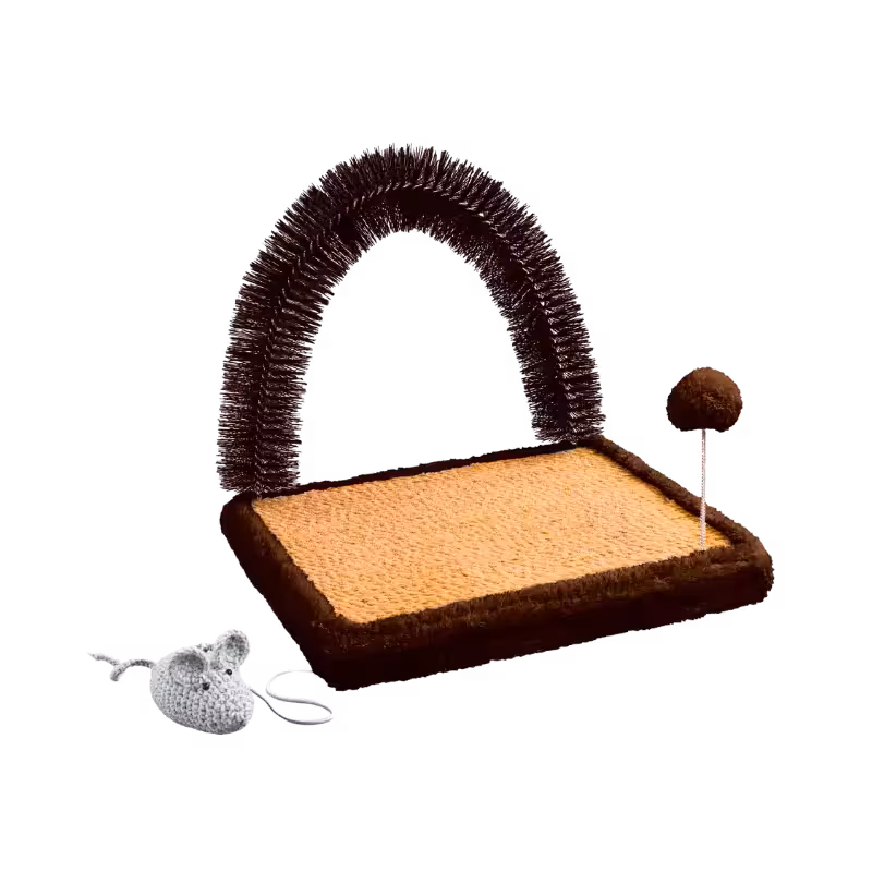 اسکرچر زمینی برس دار رنگ/طرح قهوه ای کد 6053 برند Ninapet نیناپت