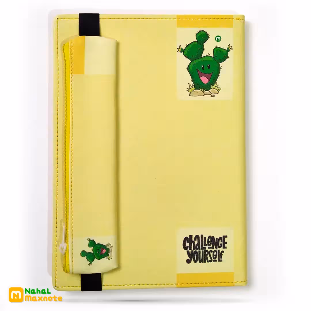 دفتر 100 برگ دوختی چرمی با جامدادی کد 9105.طرح 4