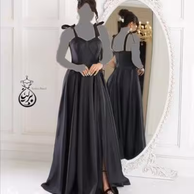 لباس مجلسی ساتن مدل دل