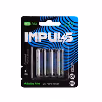 باتری نیم قلم ایمپالس مدل Alkaline plus بسته 4 عددی