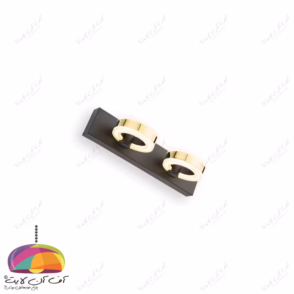 چراغ بالا آینه دو شعله مدل A50 بدنه مشکی