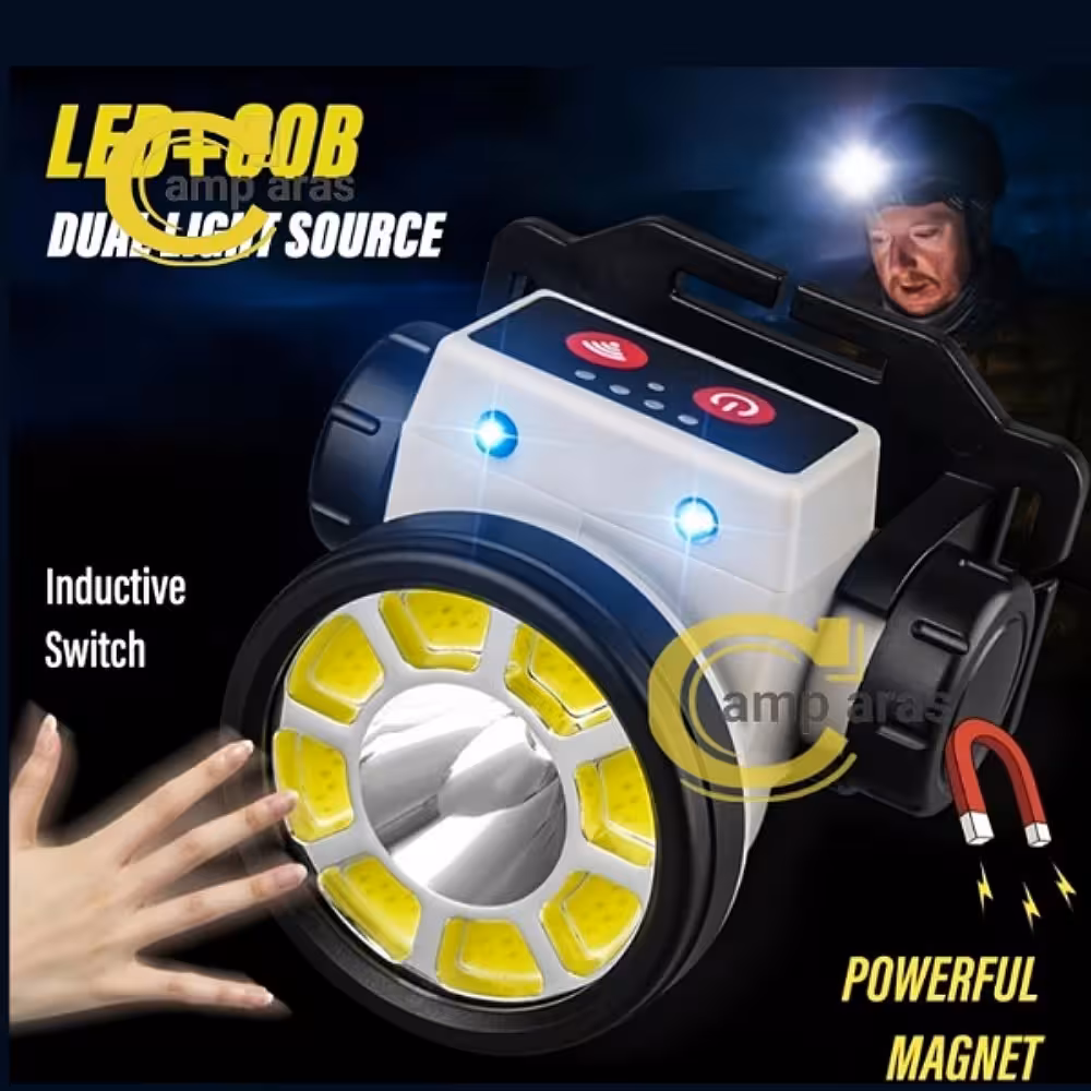 چراغ پیشانی سنسوردار شارژی مدل LY-004 LED 8 - کمپ آراس
