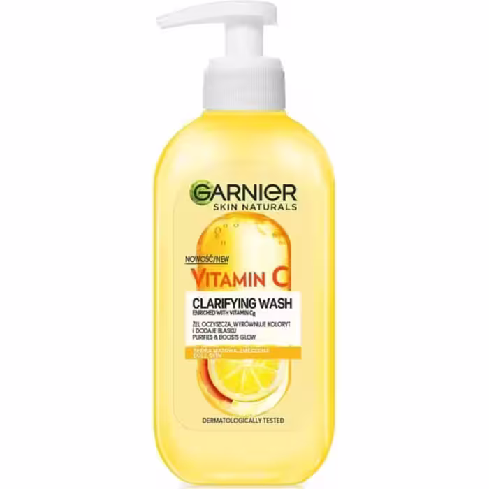 ژل شستشوی صورت گارنیه  حجم 200 میل Vitamin C  پاک کننده و روشن کننده پوست  ساخت ترکیه