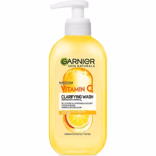 ژل شستشوی صورت گارنیه  حجم 200 میل Vitamin C  پاک کننده و روشن کننده پوست  ساخت ترکیه