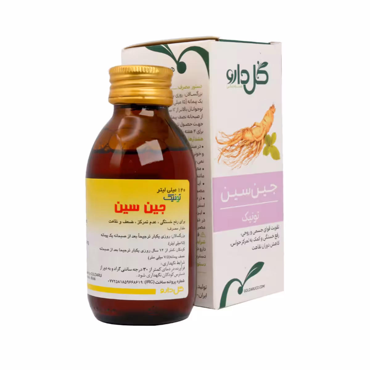 تونیک جین سین حجم 120 میلی لیتر گل دارو