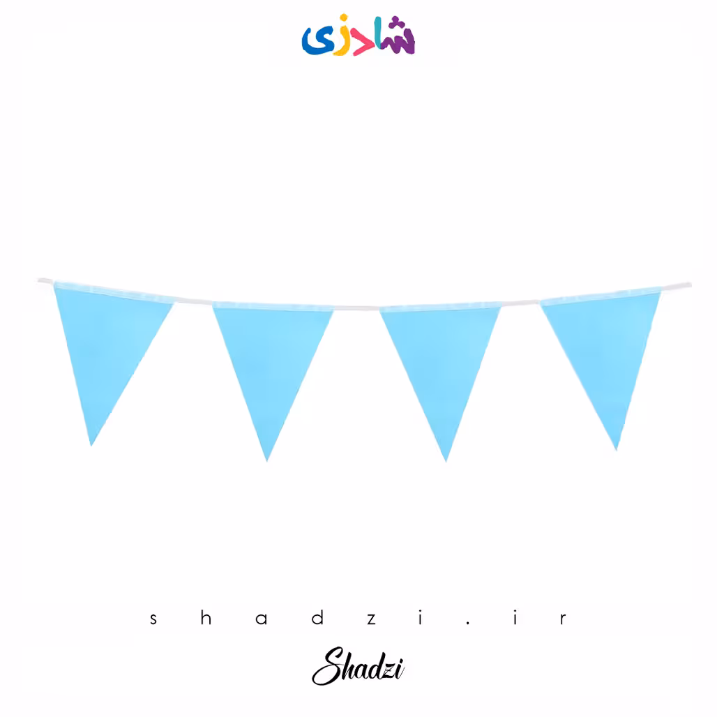 ریسه کاغذی مثلثی آبی