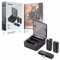 میکروفن یقه ای 2عددی بهمراه کیس شارژ Type cصفحه نمایش دیجیتال Green lion 2in1 digital display ANC