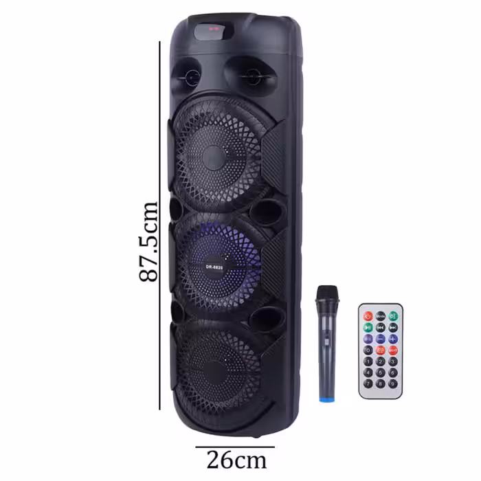 اسپیکر چمدانی بی سیم قابل حمل DR-8820 همراه با میکروفون ریموت کنترل