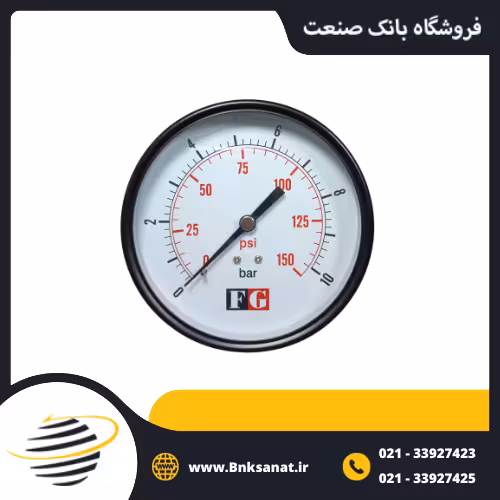 گیج فشار FG چین خشک افقی صفحه 10 سانتی متر