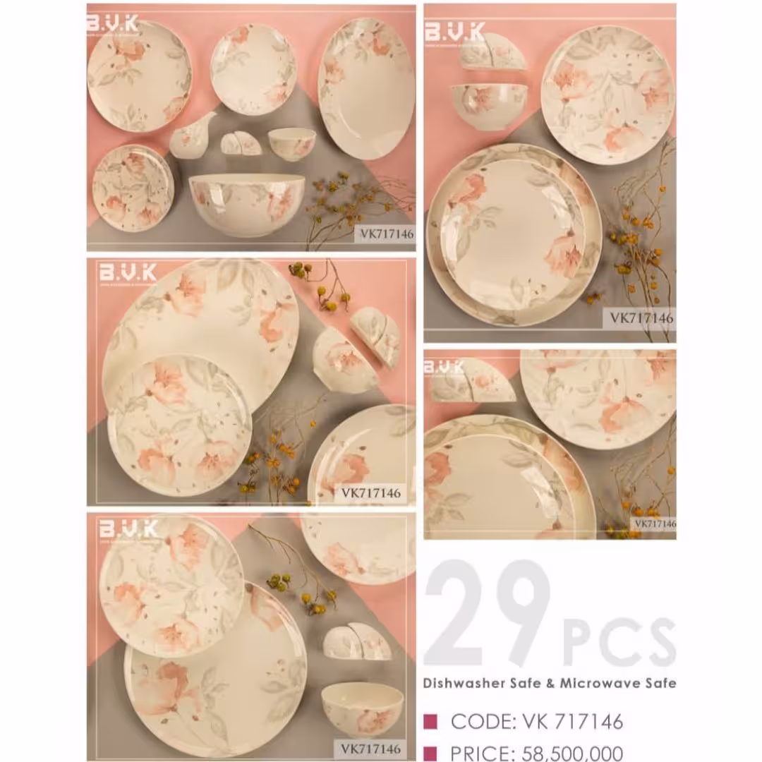 سرویس چینی6 نفره 29 پارچه bvk کد 717146