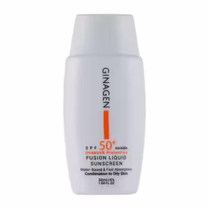 ضد آفتاب بی رنگ ژیناژن مدل Fusion liquid 50ml