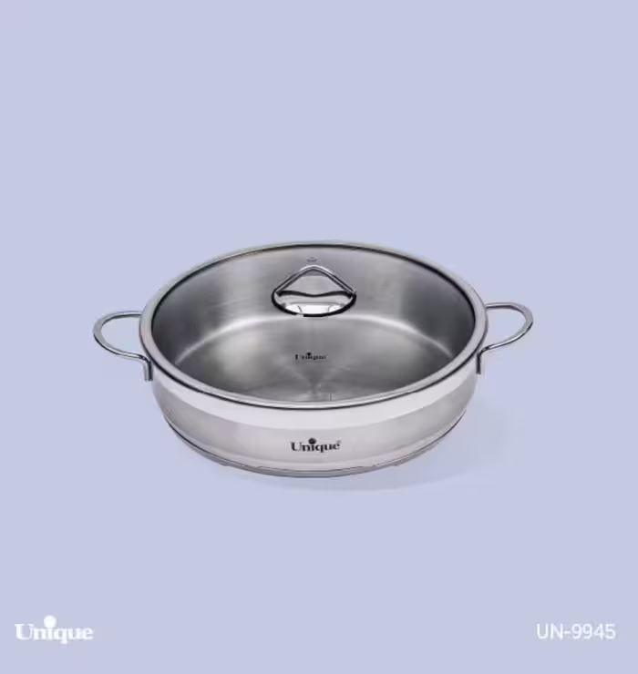 تابه درب دار دو دسته استیل سایز 28 یونیک کد UN-9945