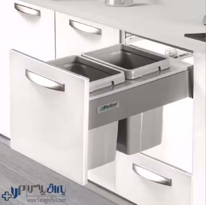 سطل زباله دو قلو ریلی آرام بند ملونی