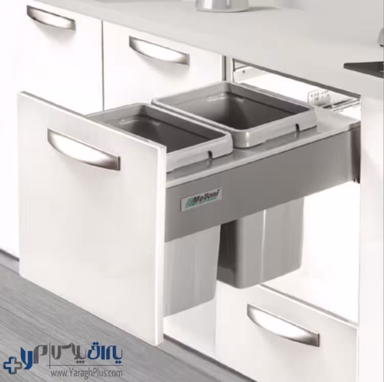 سطل زباله دو قلو ریلی آرام بند ملونی