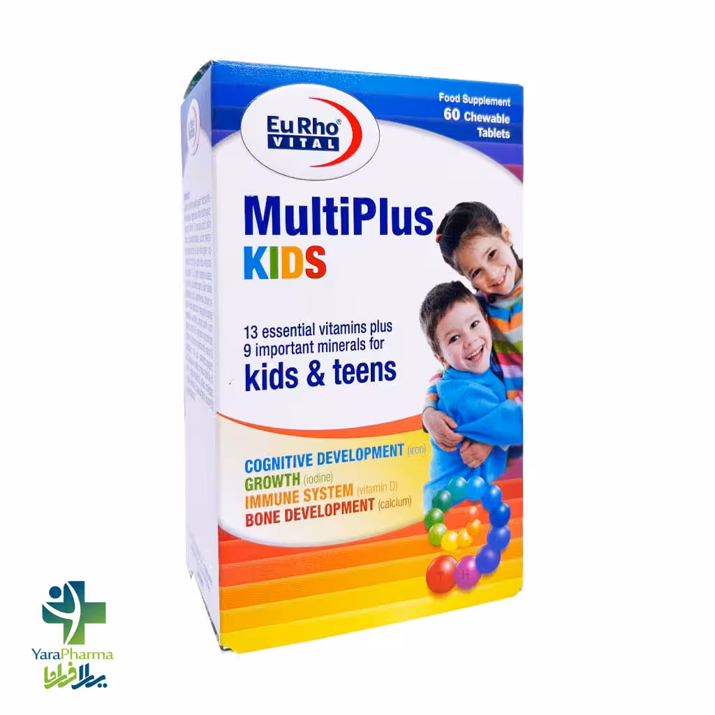 قرص جویدنی مولتی پلاس کیدز یوروویتال 60 عددی