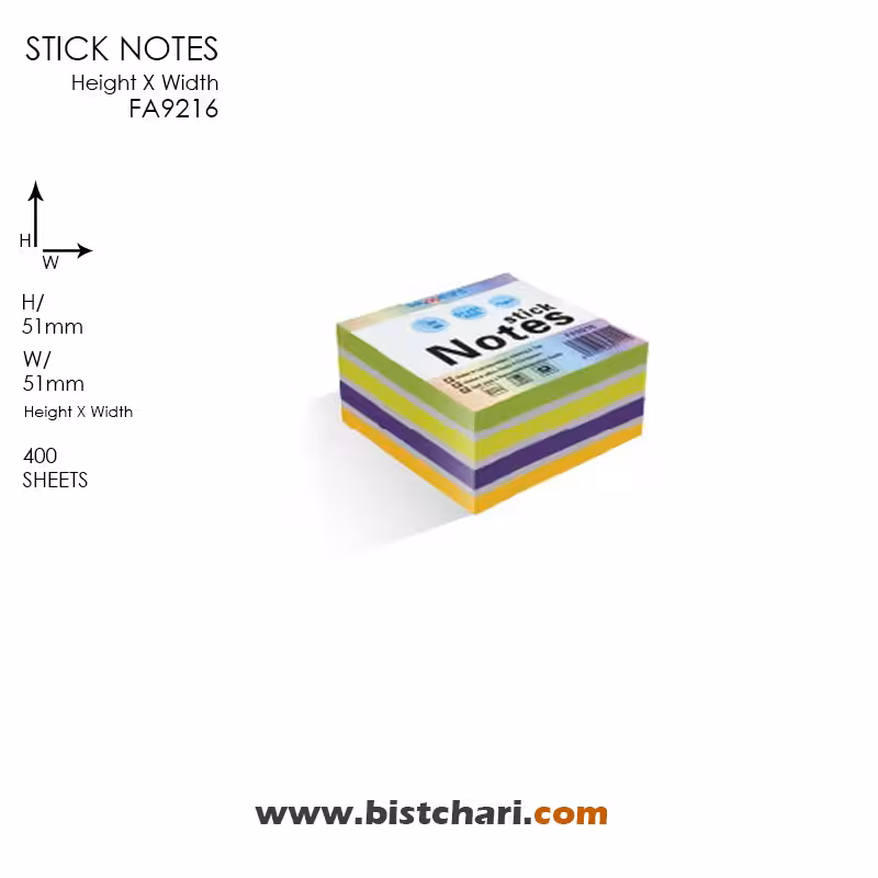 استیک نوت (کاغذ چسب دار) مدل FA9216 برند اسکول فنز Schoolfans