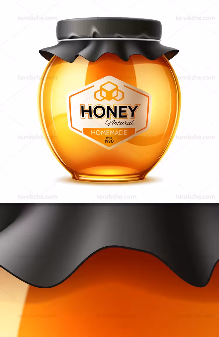 وکتور ظرف عسل شیرین | گرافیک با طعم تربچه