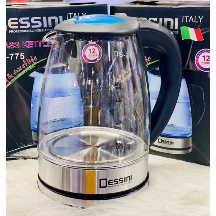 کتری برقی شیشه ای دسینی مدل DS-775 با ظرفیت 1.7 لیتر