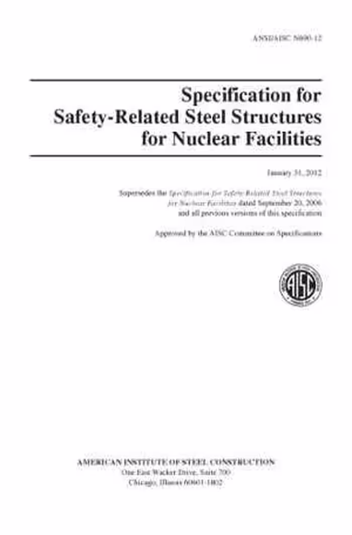 [PDF] دانلود کتاب Aisc N690-12 Specification For Safety-Related Steel Structures For Nuclear Facilities, 2012