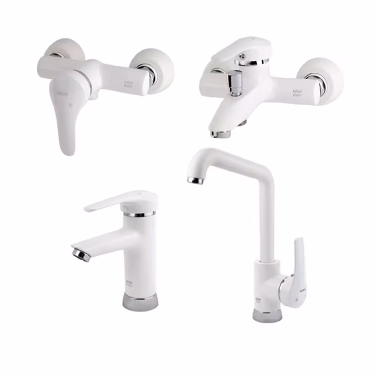 شیرآلات کسری مدل آبتین سفید مجموعه 4 عددی