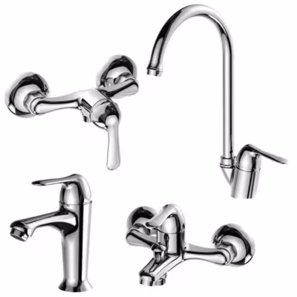 ست کامل شیرآلات کاویان مدل میشکا کروم