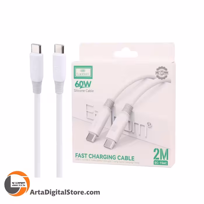 کابل تایپ سی Earldom EC-156C Type-C To Type-C 60W Black طول 2M