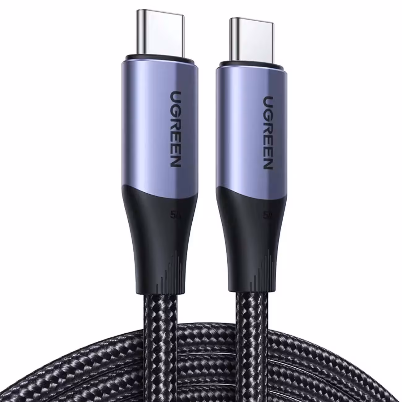 کابل تایپ‌سی به تایپ‌سی 100 وات 5 آمپر یک متری یوگرین ugreen US355 80150 شارژ سریع