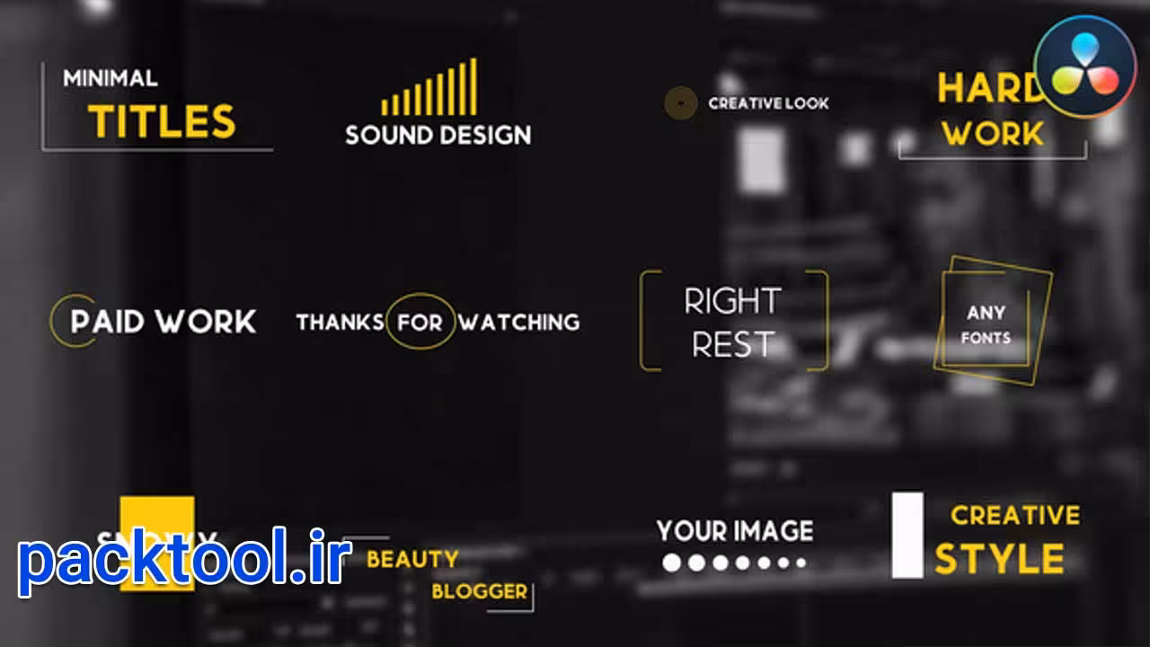 دانلود پروژه آماده داوینچی ریزالو تایتل های مینیمال Minimal Titles - پک تول