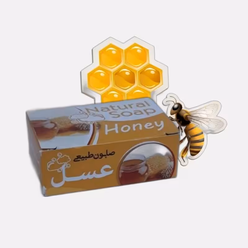 صابون عسل و ژل رویال موسسه پژوهشی طبی بازرگانی سیمرغ (رفع لک،جای جوش،آبرسان،آنتی باکتریال،روشن و نرم کننده،بازسازی پوست)