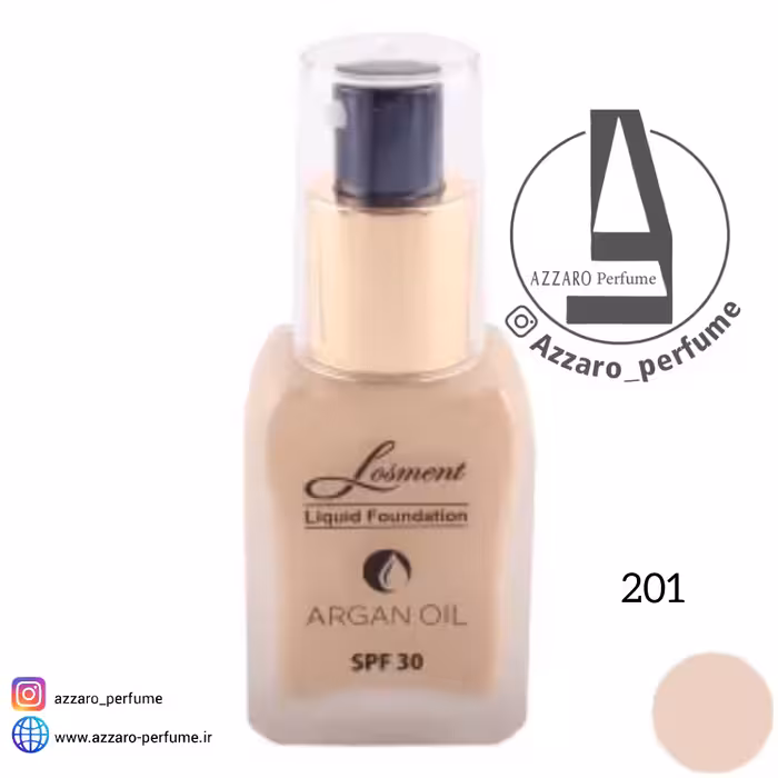 کرم پودر لوسمنت SPF30 حاوی روغن آرگان و آلوئه ورا شماره L201 حجم 35 میل