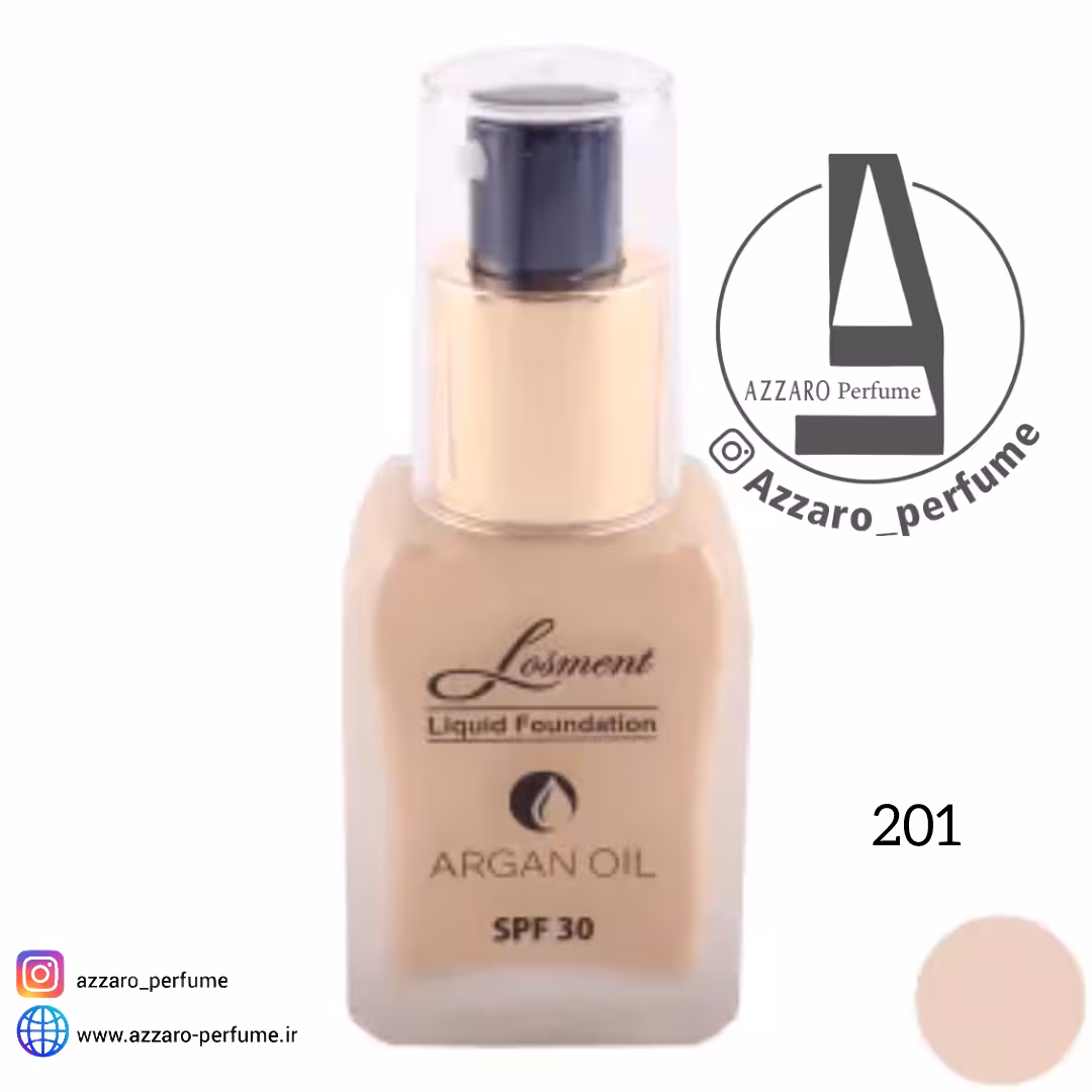 کرم پودر لوسمنت SPF30 حاوی روغن آرگان و آلوئه ورا شماره L201 حجم 35 میل