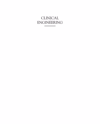 خرید و دانلود نسخه کامل کتاب Clinical Engineering. A Handbook for Clinical and Biomedical Engineers