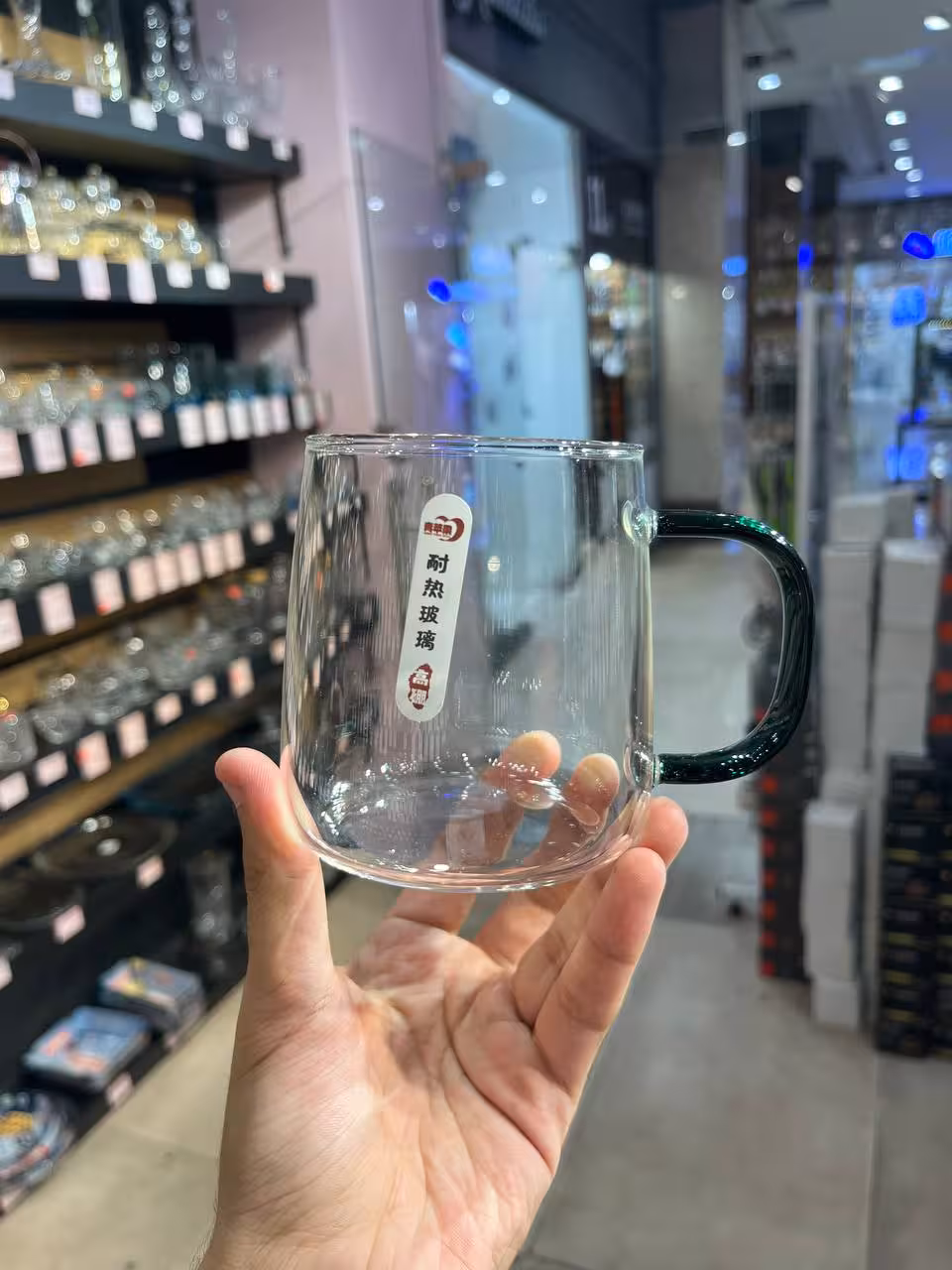 لیوان پیرکس دسته رنگی دلی کد 27