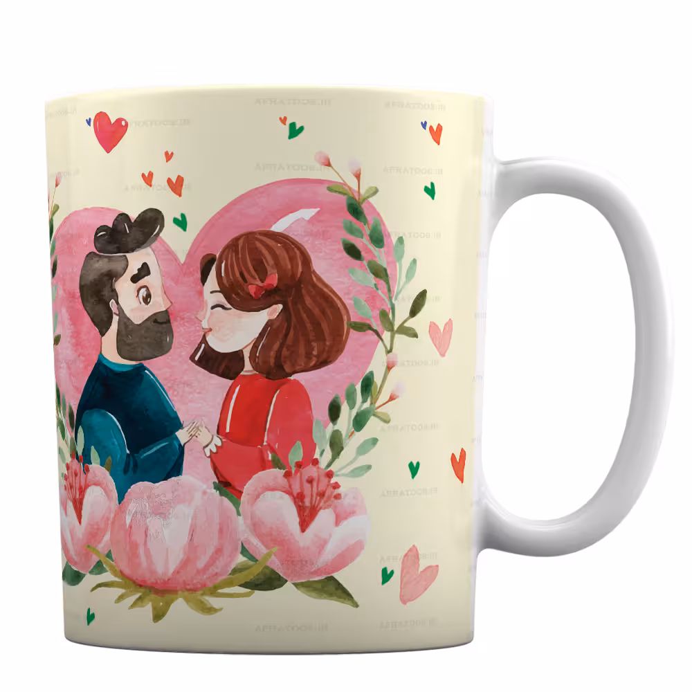 ماگ تقویم دار فانتزی عاشقانه «بهترین تیرماهی تولدت مبارک»MT68