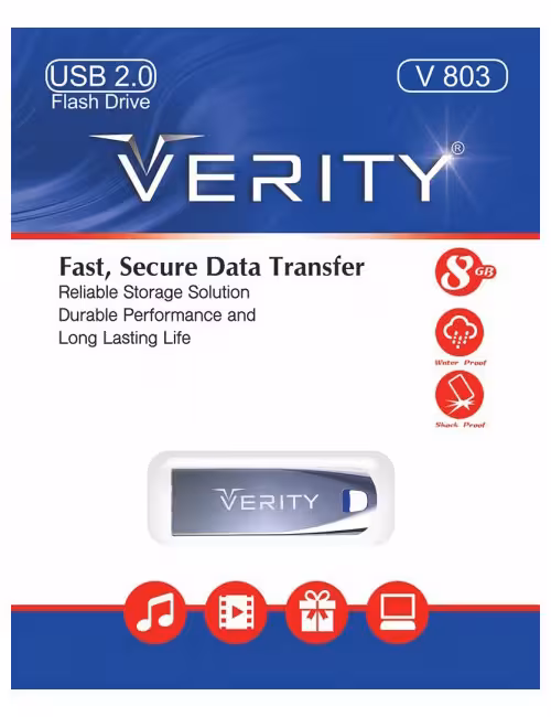 فلش مموری فلزی وریتی مدل V803 ظرفیت 8 گیگابایت