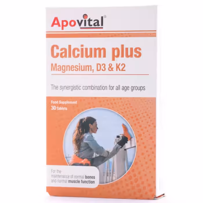قرص کلسیم پلاس منیزیم ویتامین D3 و K2 آپوویتال