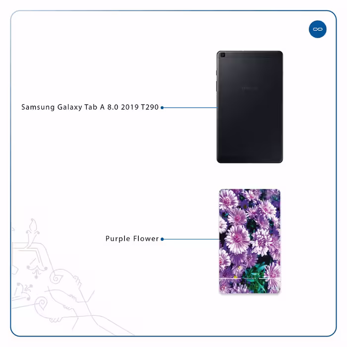 برچسب پوششی ماهوت مدل Purple-Flower مناسب برای تبلت سامسونگ Galaxy Tab A 8.0 2019 T290