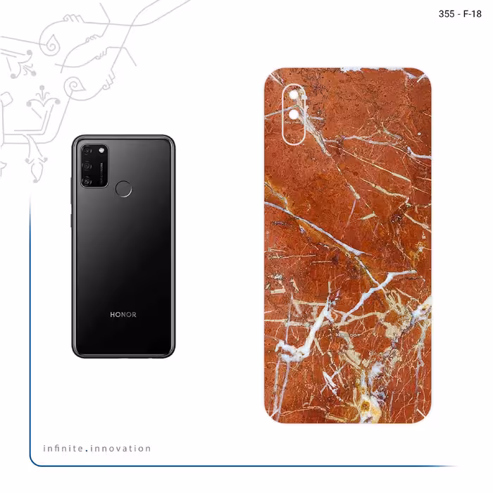 برچسب پوششی ماهوت مدل Red Marble مناسب برای گوشی موبایل آنر 9A