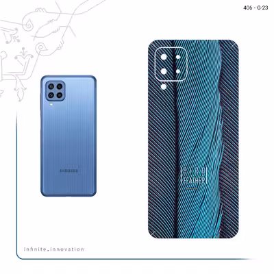 برچسب پوششی ماهوت مدل Turquoise feathers مناسب برای گوشی موبایل سامسونگ Galaxy M22