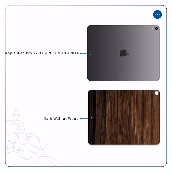 برچسب پوششی ماهوت مدل Dark Walnut Wood مناسب برای تبلت اپل iPad Pro 12.9 (GEN 3) 2018 A2014