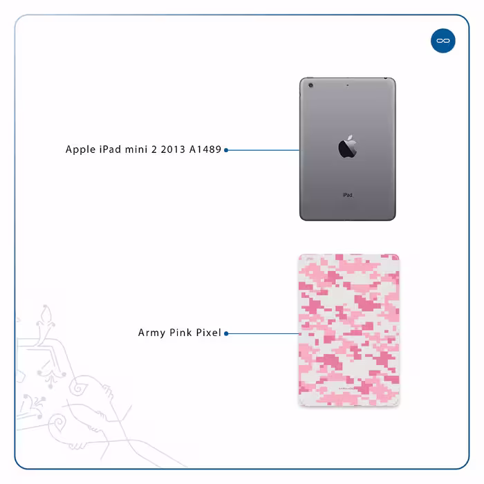 برچسب پوششی ماهوت مدل Army-Pink-pixel مناسب برای تبلت اپل iPad mini 2 2013 A1489