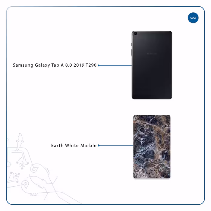 برچسب پوششی ماهوت مدل Earth-White-Marble مناسب برای تبلت سامسونگ Galaxy Tab A 8.0 2019 T290